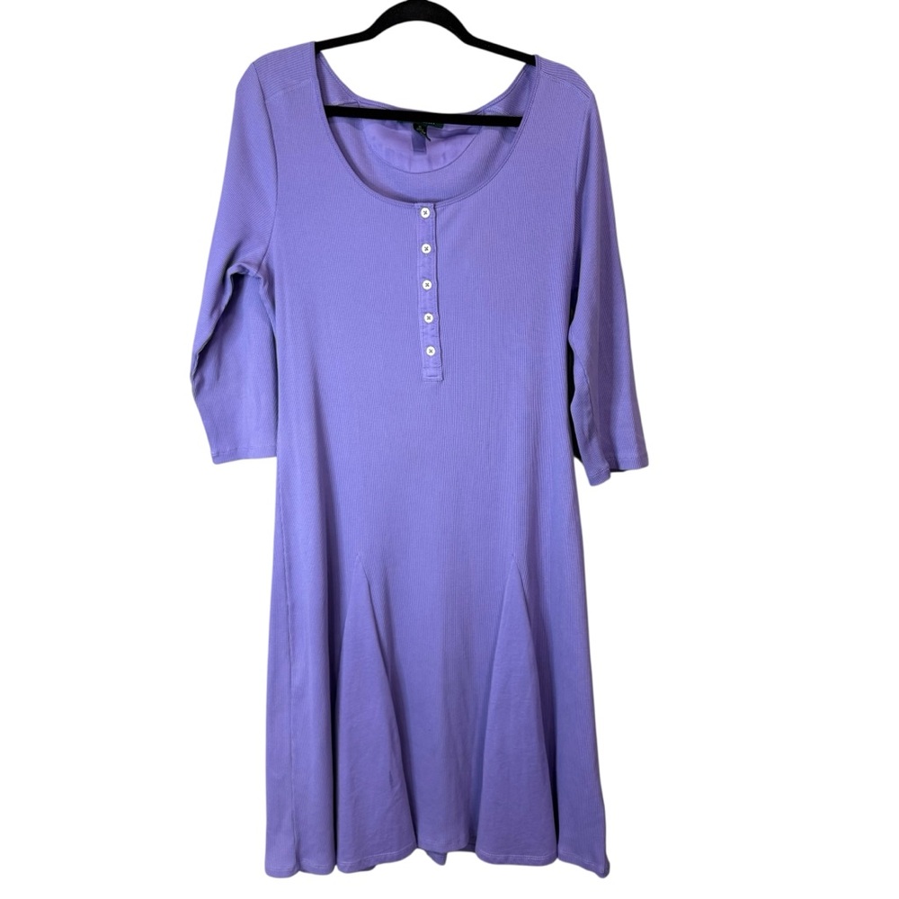 Lauren Ralph Lauren Henley godet ribbed purple dress‎ size medium